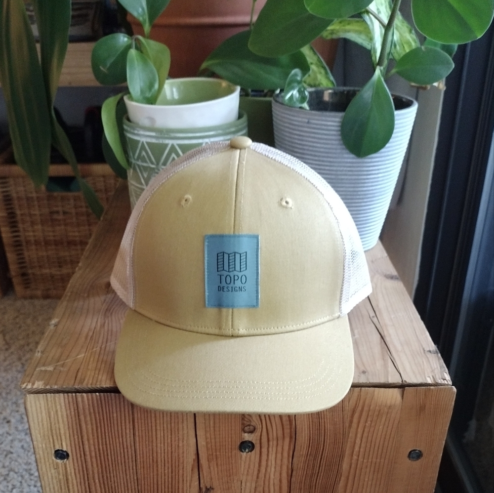 Topo Designs Beige and Blue Trucker Hat - Picture 4 of 5